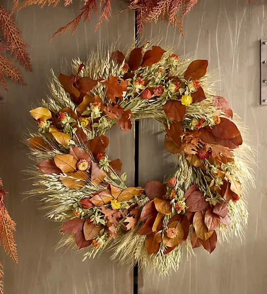 Harvest Grasses Dried Wreath